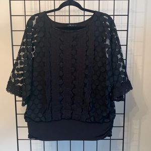 Alfani Woman’s Layered Lace Top - Black